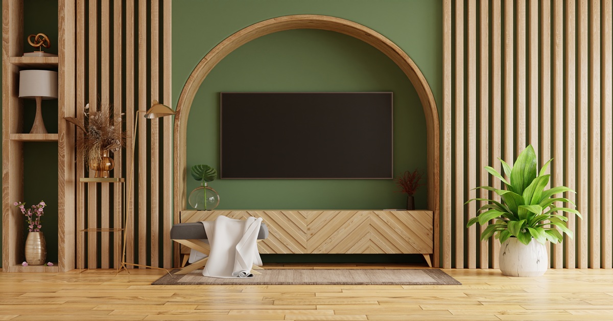 plywood TV showcase design