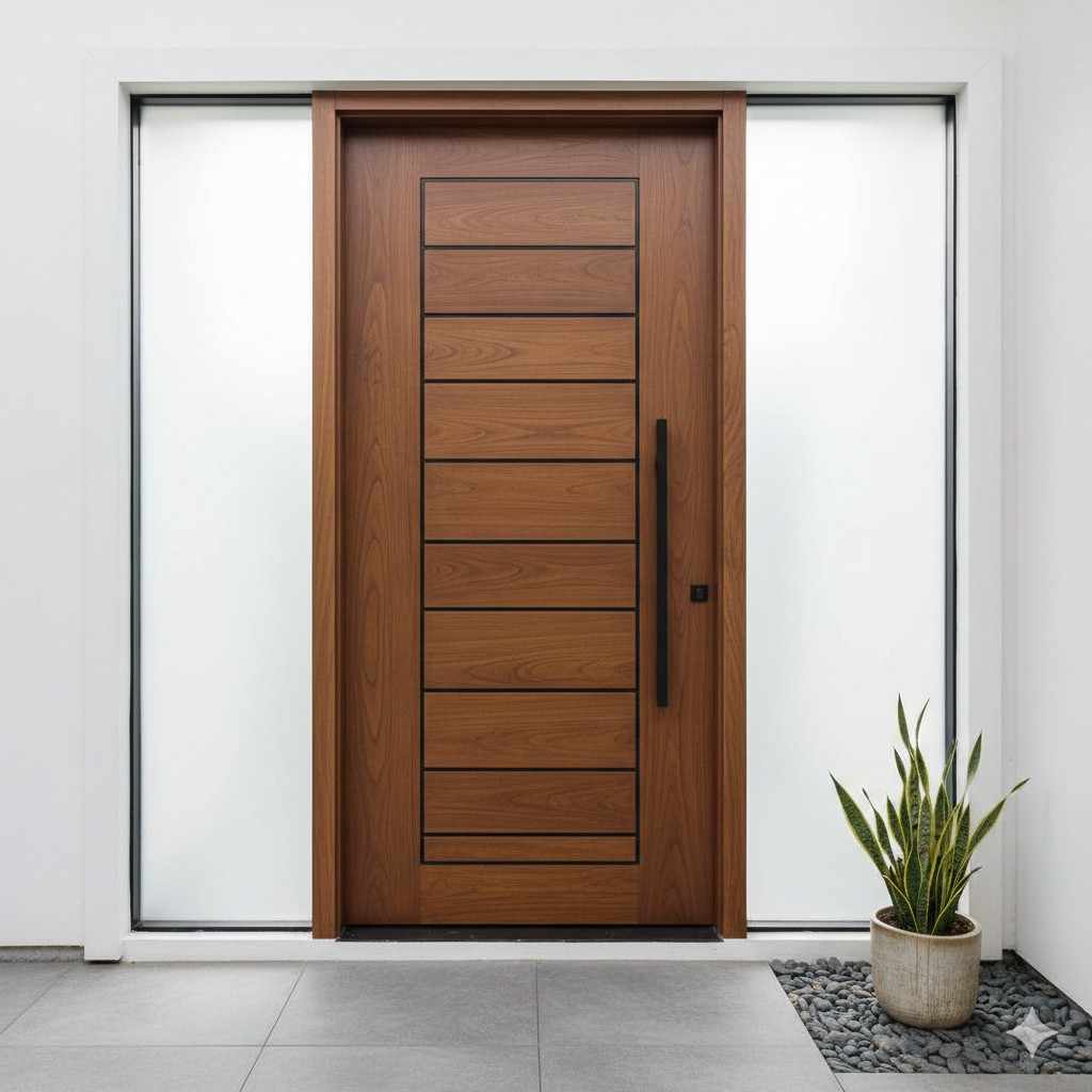 Collection of teak wood main doors featuring modern and traditional home designs.