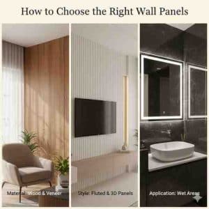 Different wall panel types for home decoration.