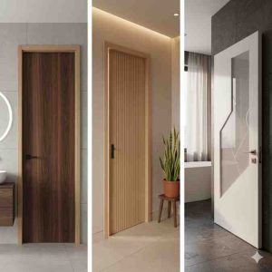 Contemporary plywood bathroom door designs.
