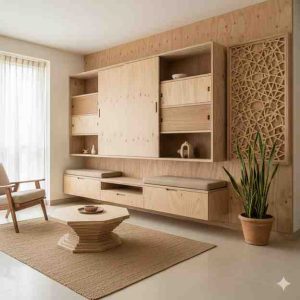 Creative plywood designs for furniture and home interiors, showcasing modern trends.