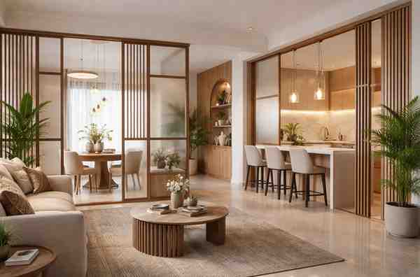 Smart Partition Design Ideas for Living, Dining & Kitchen Spaces