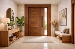 Luxury wooden entrance door design for modern Indian homes