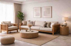 stylish wooden sofa furniture for Indian homes