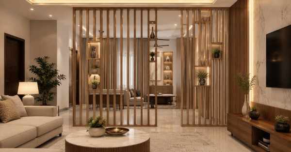 Decorative Wall Partition in Living Room