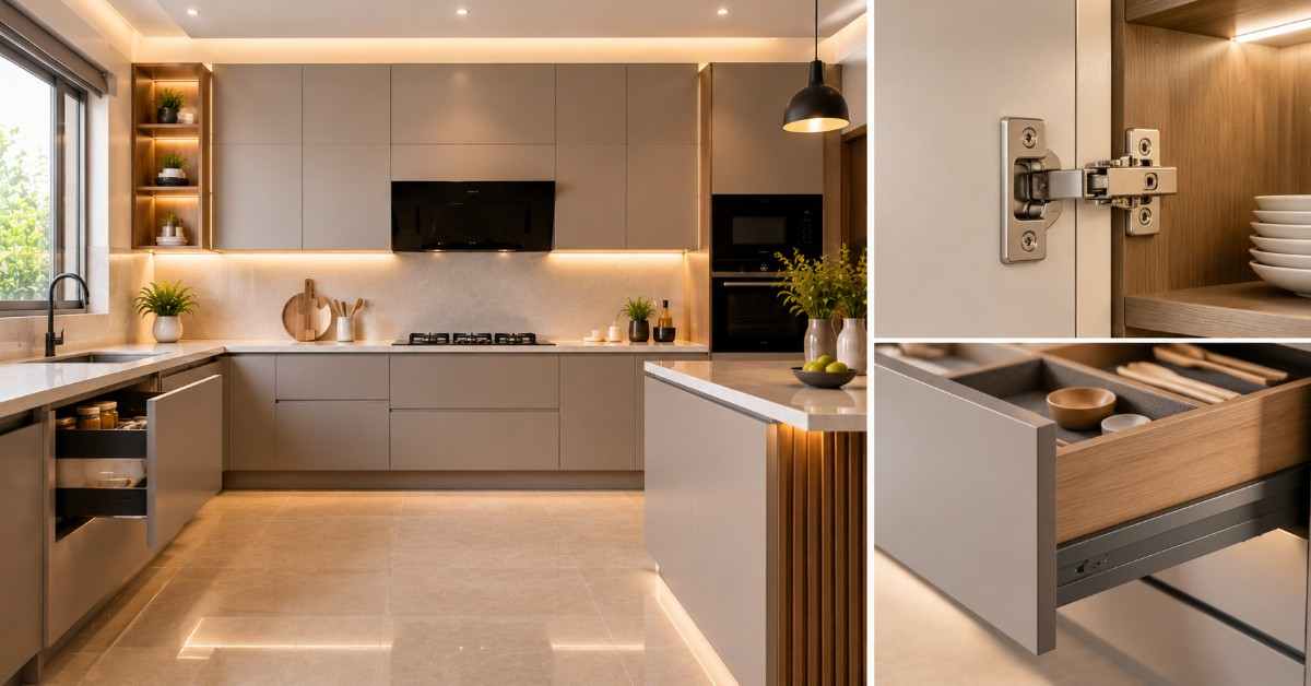 Soft-Close Hinges & Silent Drawers for Modern Kitchens